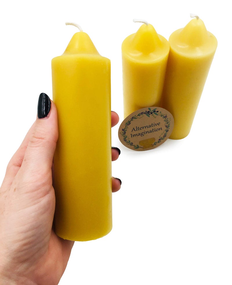 Alternative Imagination 3 Pack Emergency Candles Made from Pure Beeswax. Slow Burn time for Hurricanes, Power outages, and More. - Image 2